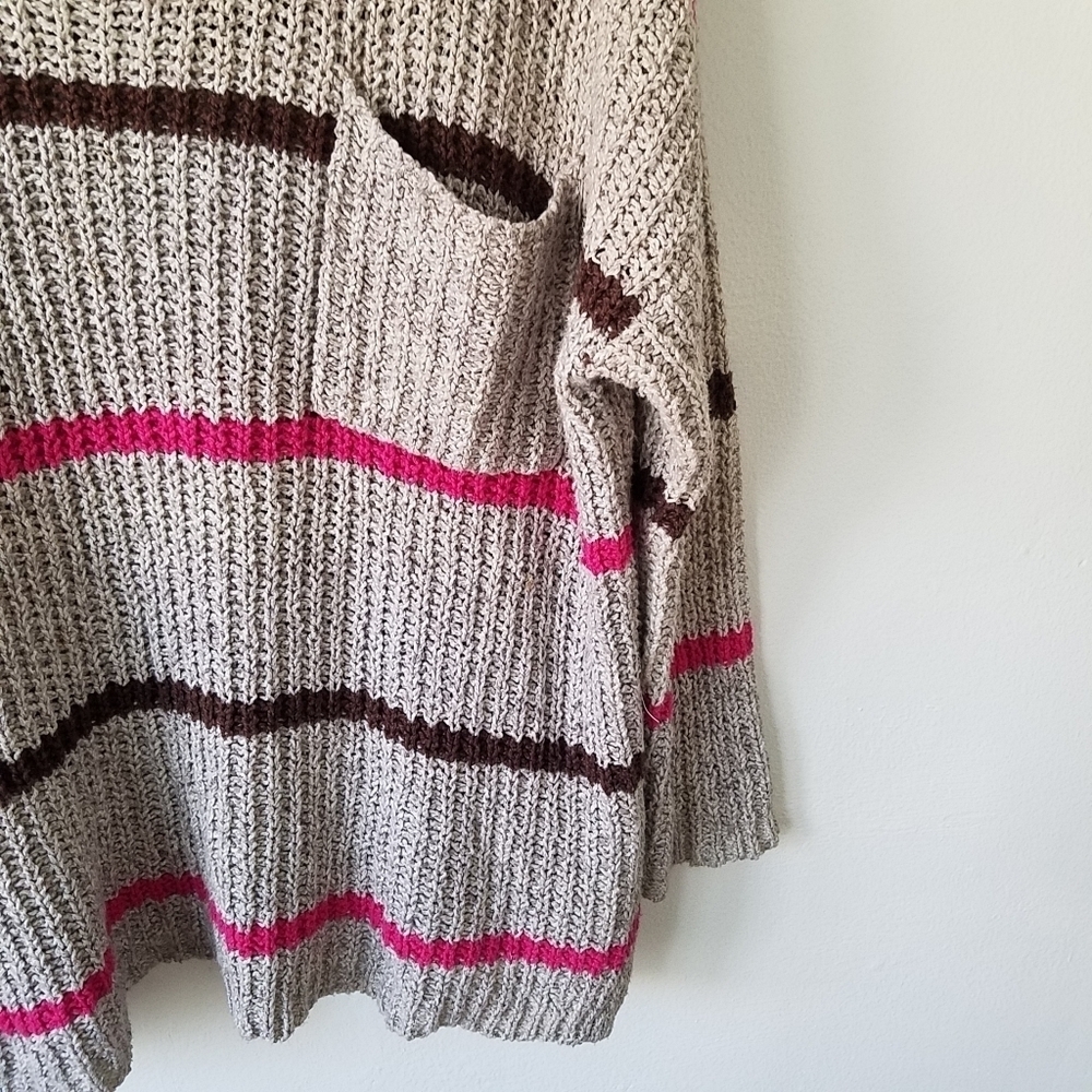 Free People Complete in Stripes Slouchy Longsleeve Pull-over Sweater M - Picture 6 of 11